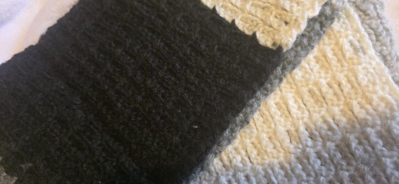Hand Crocheted Scarf in Soft Wool and Acrylic Blend