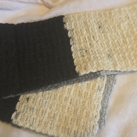 Hand Crocheted Scarf in Soft Wool and Acrylic Blend