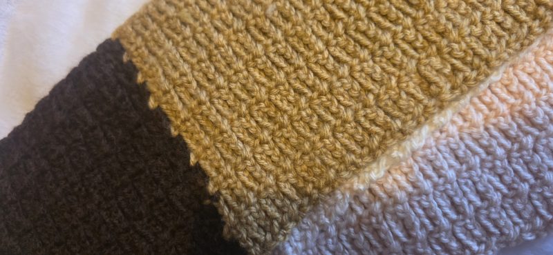 Hand Crocheted Scarf in Soft Wool and Acrylic Blend