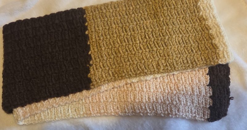 Hand Crocheted Scarf in Soft Wool and Acrylic Blend
