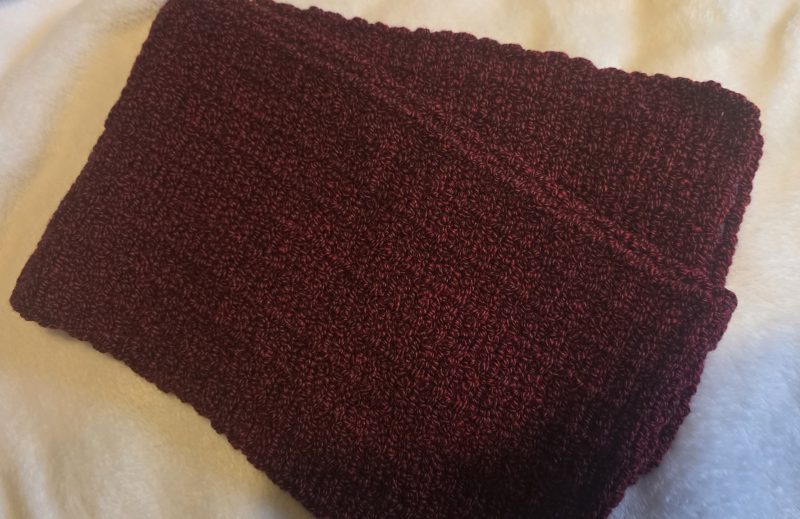 Hand Crocheted Scarf in Soft Wool and Acrylic Blend