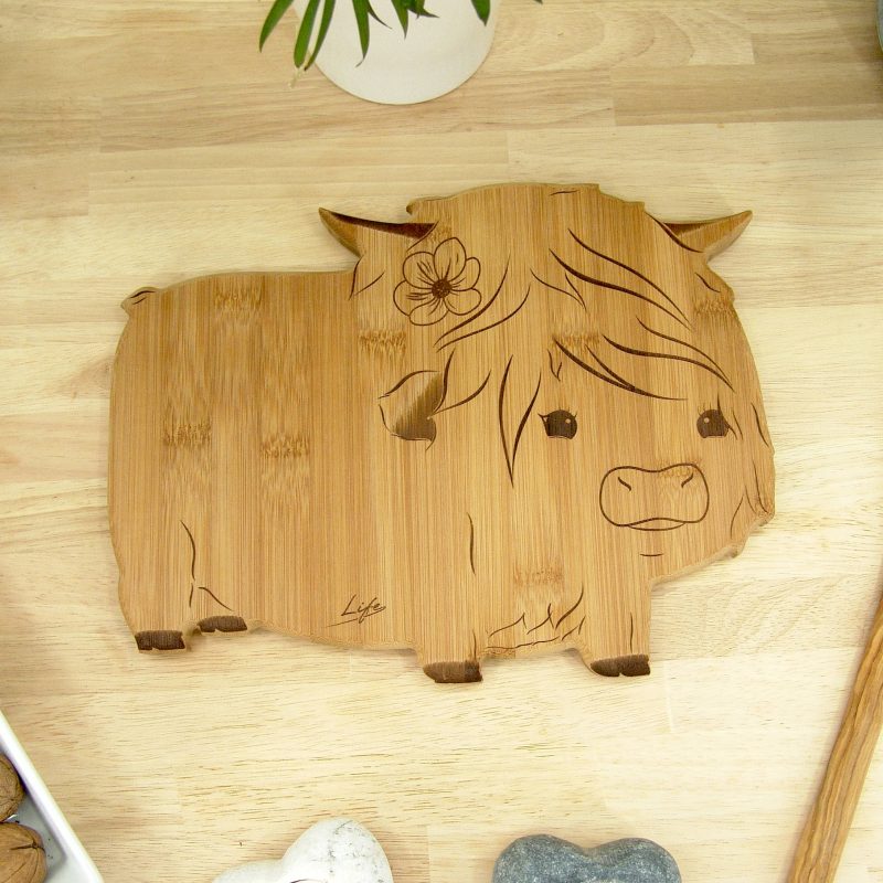 Highland Cow Chopping Board, Hetty | Handmade Cutting Board