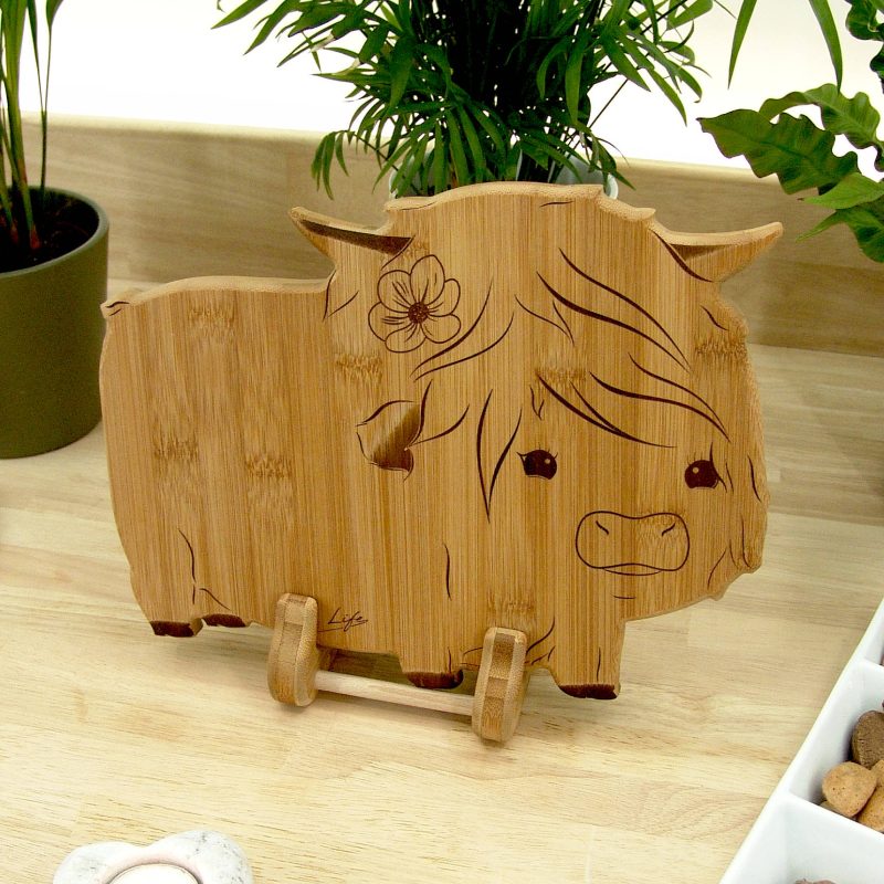 Highland Cow Chopping Board, Hetty | Handmade Cutting Board