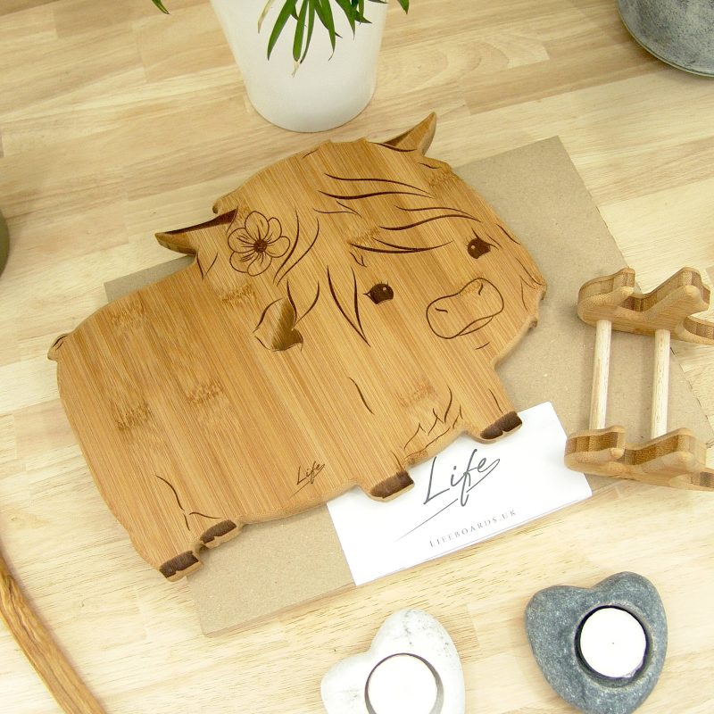 Highland Cow Chopping Board, Hetty | Handmade Cutting Board