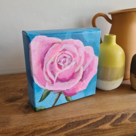 Rose painting mini art original art on canvas