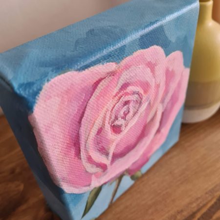 Rose painting mini art original art on canvas