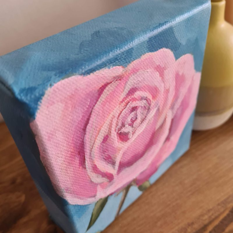 Rose painting mini art original art on canvas