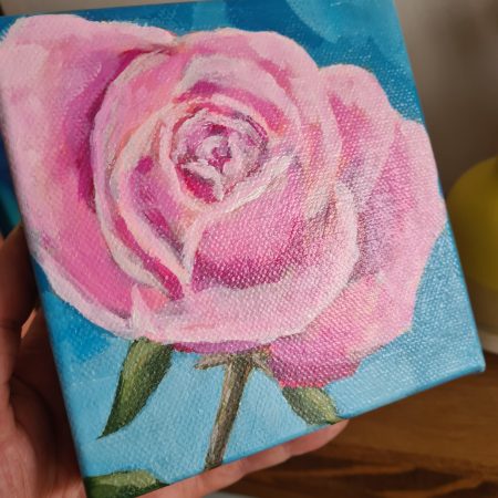Rose painting mini art original art on canvas