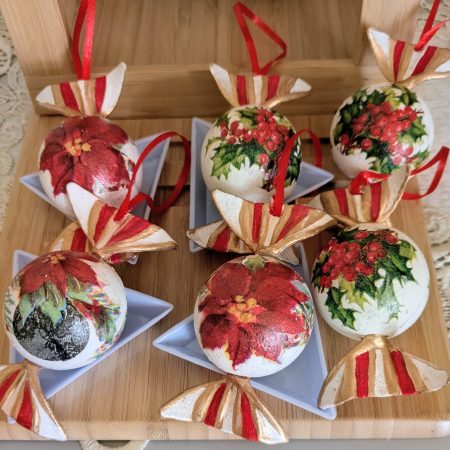 Set of 6 Christmas "candies" ornaments