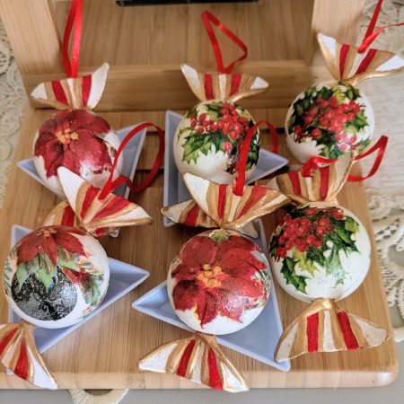 Set of 6 Christmas "candies" ornaments
