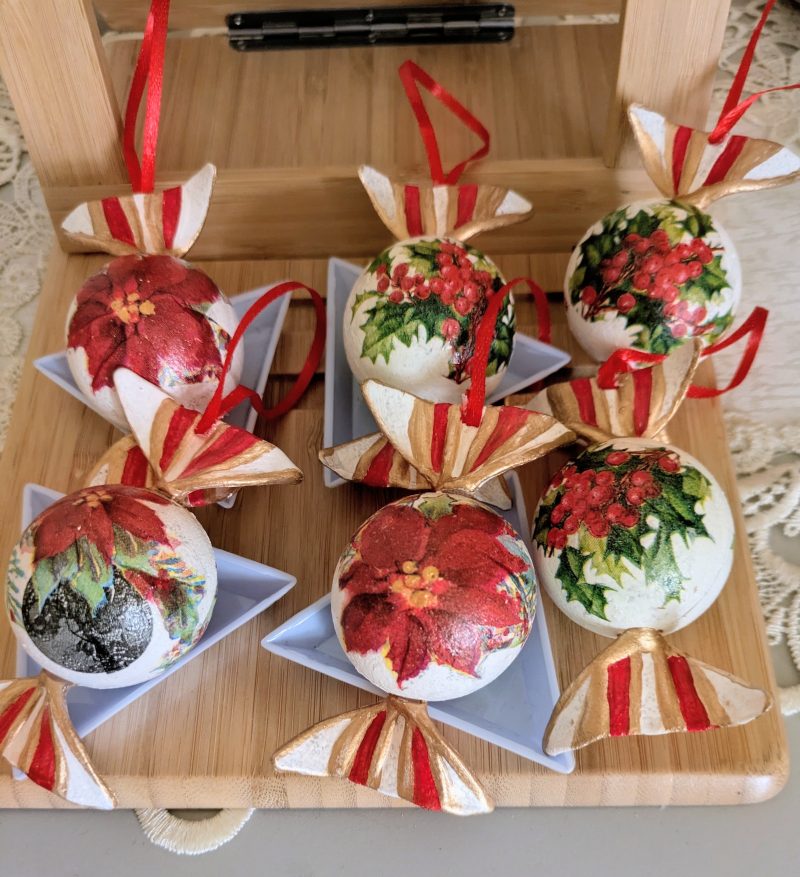 Set of 6 Christmas "candies" ornaments
