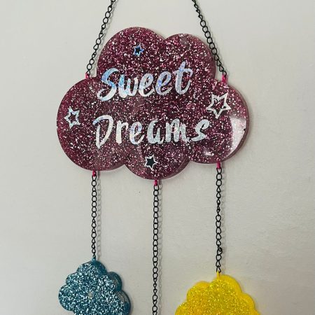 Handmade Sweet Dreams Resin Hanging Plaque