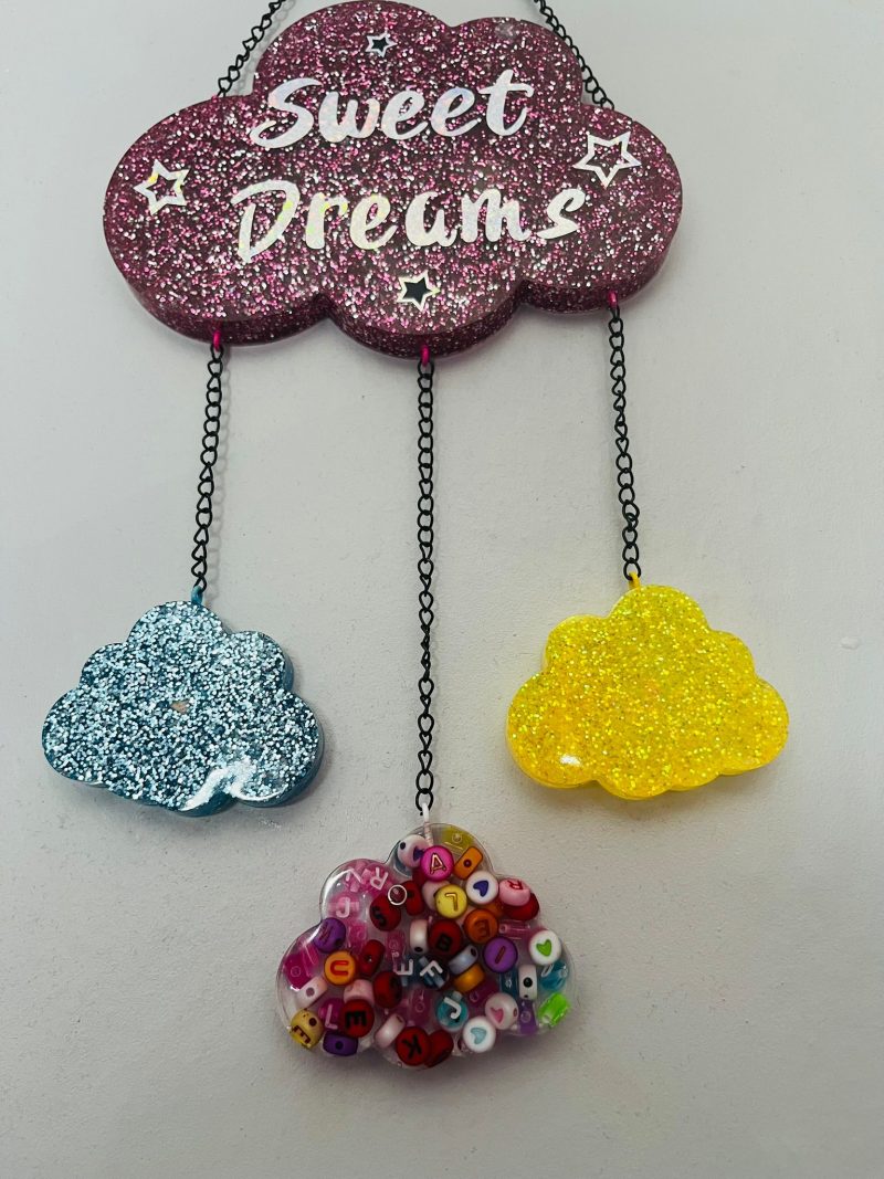 Handmade Sweet Dreams Resin Hanging Plaque