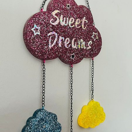Handmade Sweet Dreams Resin Hanging Plaque