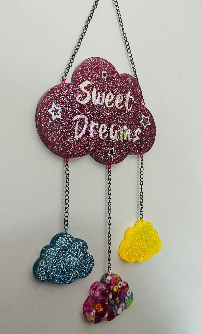 Handmade Sweet Dreams Resin Hanging Plaque