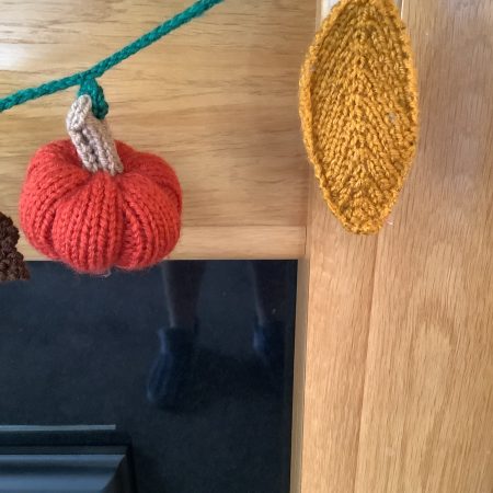 Autumnal hand knitted garland