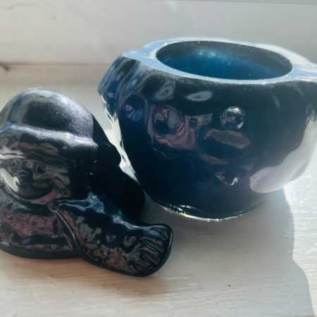 Galaxy Resin Snowman Trinket Dish Handmade in the UK