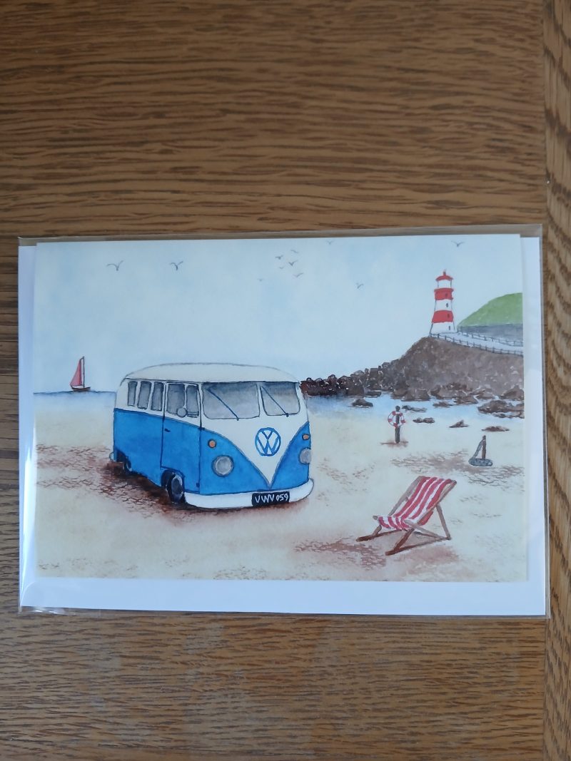 Campervan Greeting Cards with White Envelopes, 150x105mm choice of 3 cards blank inside