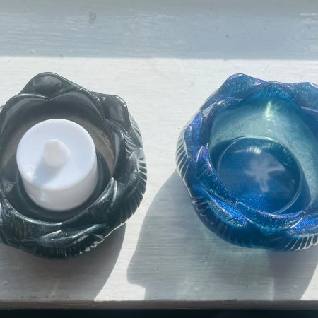 Handmade Flower Tealight Holder with Battery Light Included