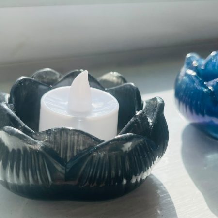 Handmade Flower Tealight Holder with Battery Light Included