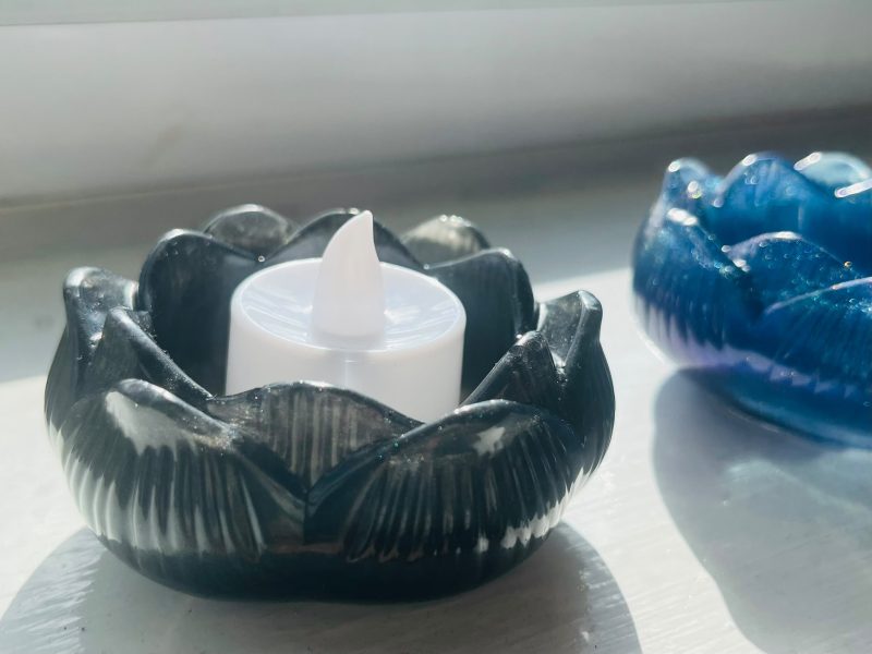 Handmade Flower Tealight Holder with Battery Light Included