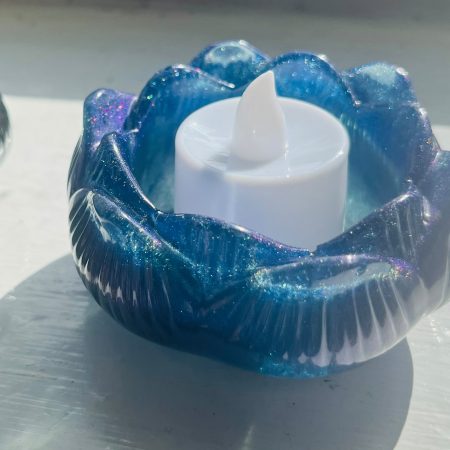 Handmade Flower Tealight Holder with Battery Light Included