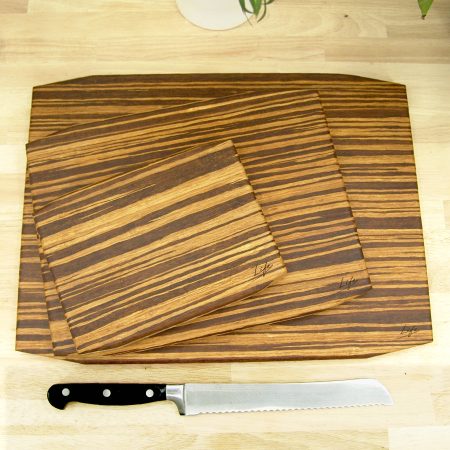 Set of 3 Tiger Bamboo Chopping Boards – Large, Medium & Small