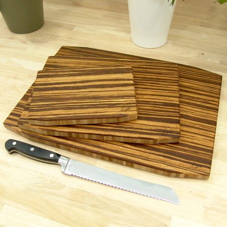 Set of 3 Tiger Bamboo Chopping Boards – Large, Medium & Small