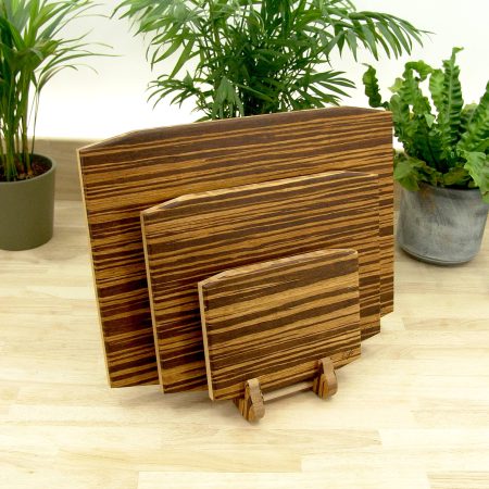 Set of 3 Tiger Bamboo Chopping Boards – Large, Medium & Small