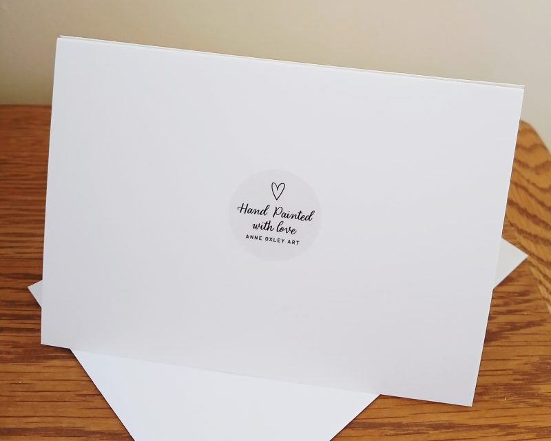 Hand Painted Jay Greetings Card with White Envelope 147mm x 105 mm Card blank inside