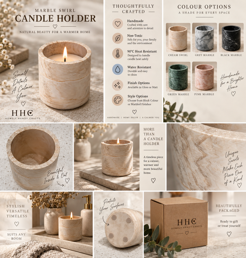 Candle Holder - Jesmonite/ Eco Resin – Made to Order