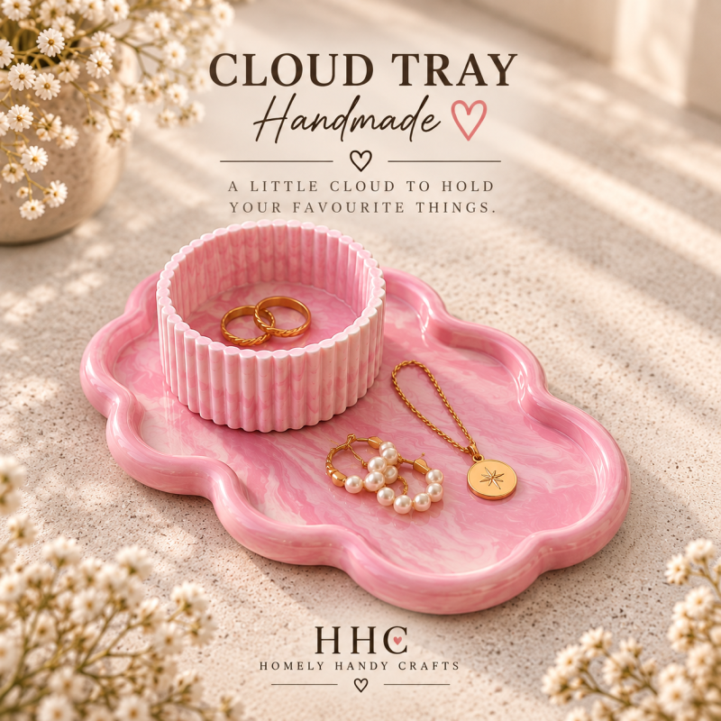 Cloud Tray and Trinket Dish Set - Jesmonite/ Eco Resin – Made to Order