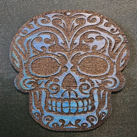 Set of 5 Gothic Skull Coasters Hand-painted Laser Cut Plywood Coasters