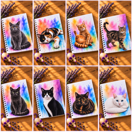 The Curious Cats Collection – Coat & Colour Handmade Cat Notebooks