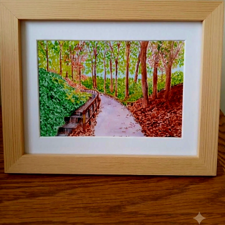 Martins Ravine, Filey Print from Original Acrylic Painting, 8x6" unframed or framed options