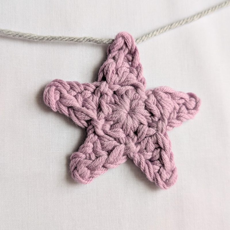 Crochet star bunting, Pink & Lilac