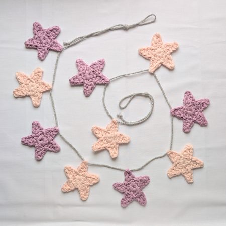 Crochet star bunting, Pink & Lilac