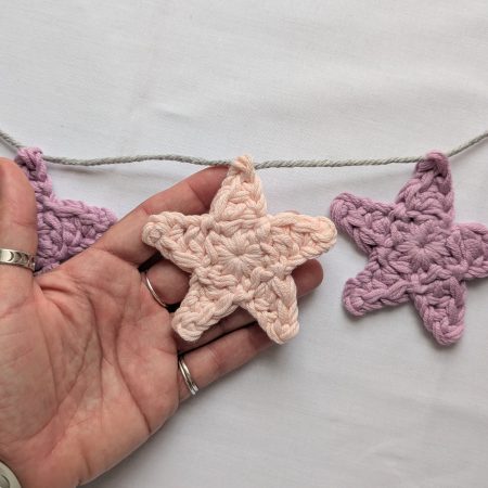 Crochet star bunting, Pink & Lilac