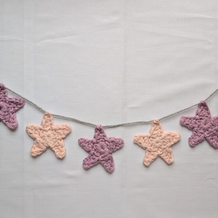 Crochet star bunting, Pink & Lilac