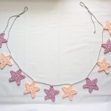 Crochet star bunting, Pink & Lilac