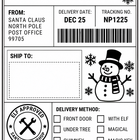 Pack off 10 Christmas shipping style labels