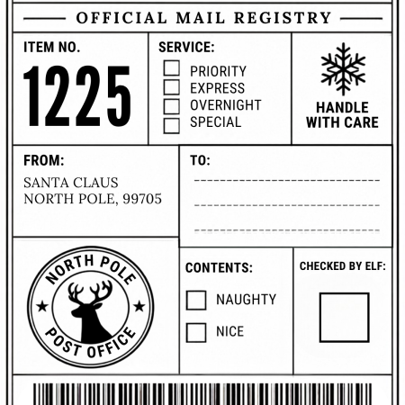 Pack off 10 Christmas shipping style labels