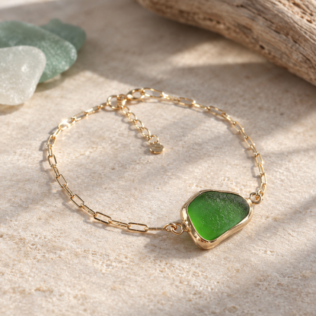 Gold Sea Glass Bracelet