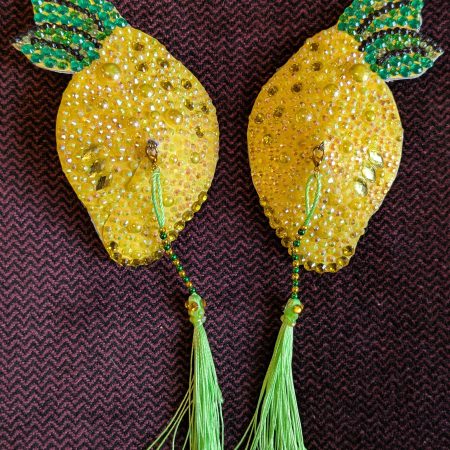 Handmade burlesque nipple tassels and pasties lemons