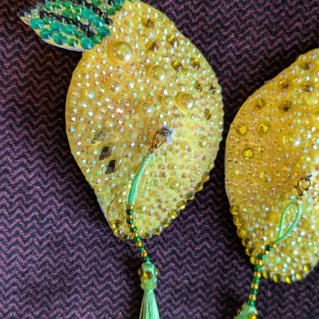 Handmade burlesque nipple tassels and pasties lemons
