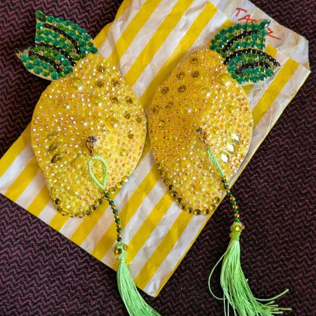 Handmade burlesque nipple tassels and pasties lemons