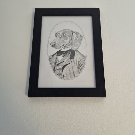 Original Hand-drawn Dachshund Portrait - Victorian Gentleman