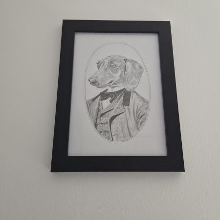 Original Hand-drawn Dachshund Portrait - Victorian Gentleman