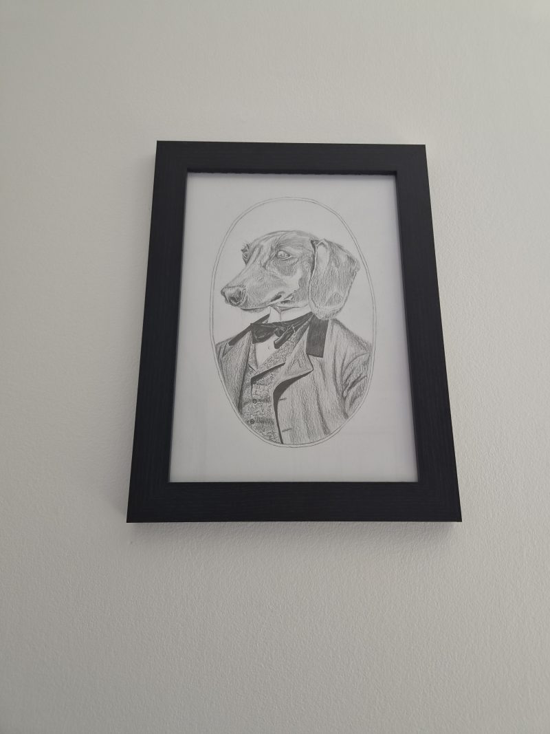 Original Hand-drawn Dachshund Portrait - Victorian Gentleman