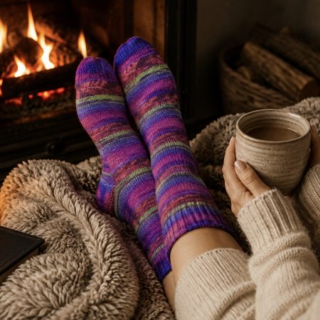 Hand crafted women’s socks ( yarn design George) Four different size ranges available (Copy)